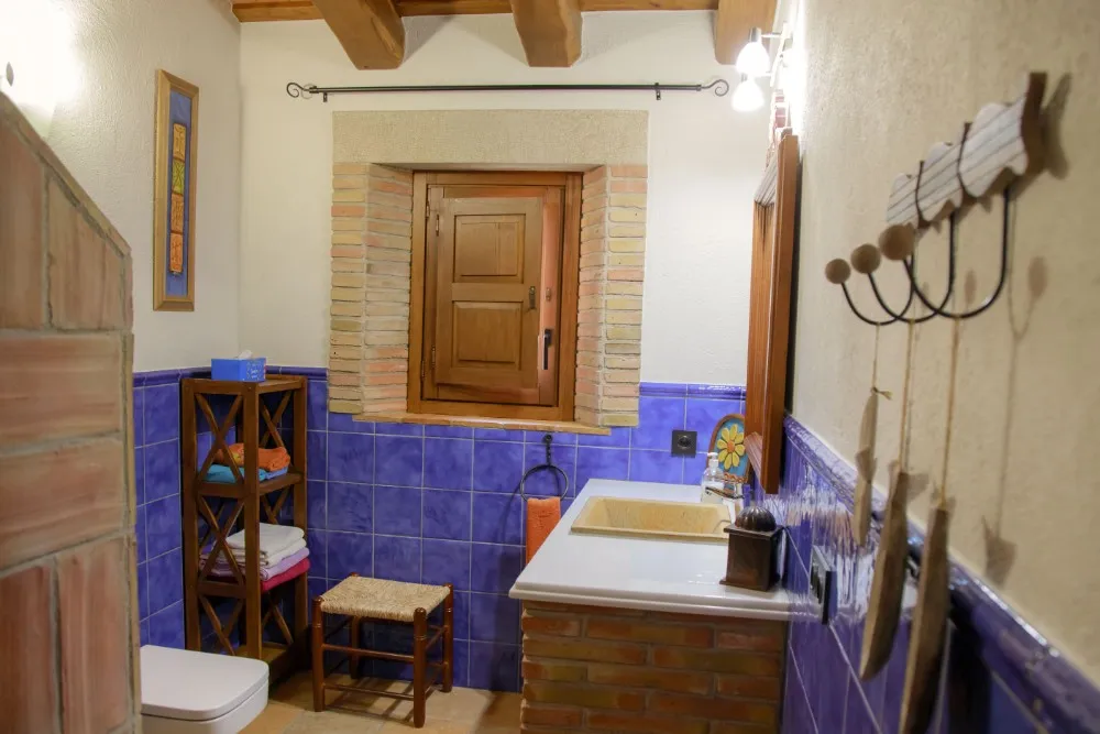 Ducha, lavabo e inodoro interior