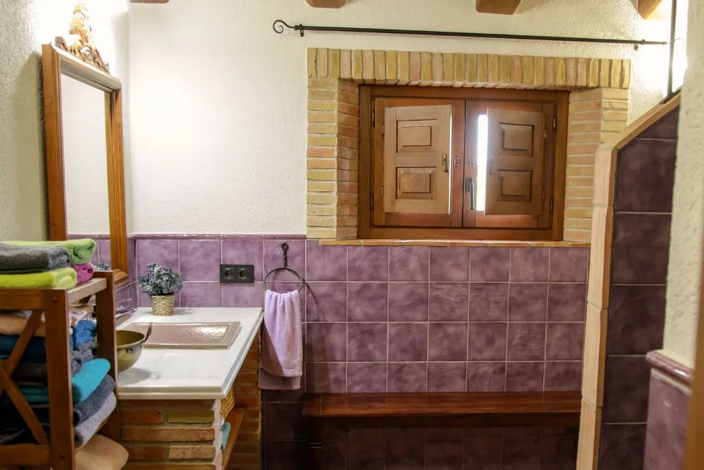 Ducha, lavabo e inodoro interior